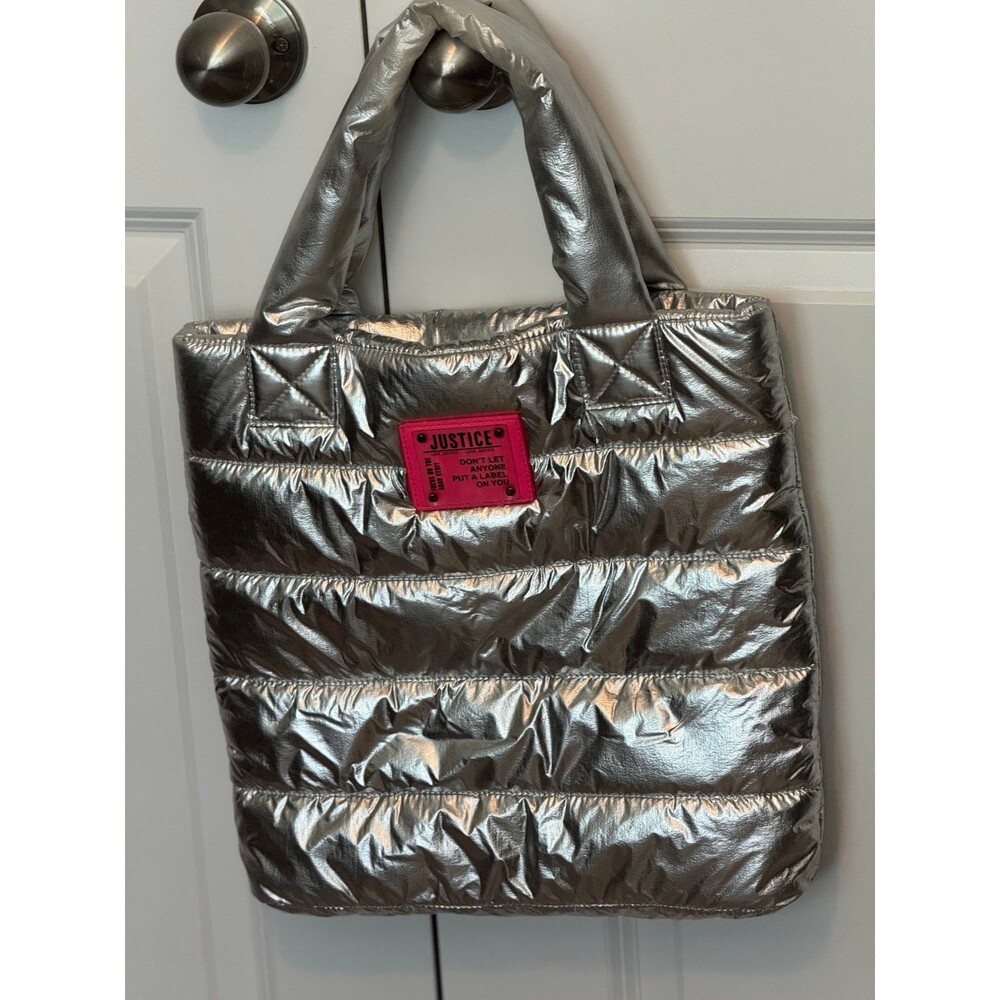 Justice Brand, Silver Shimmer, Puffer Travel Bag, Girl’s Accessories & Fun - Picture 2 of 10